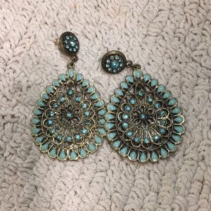 Light blue and gold earrings